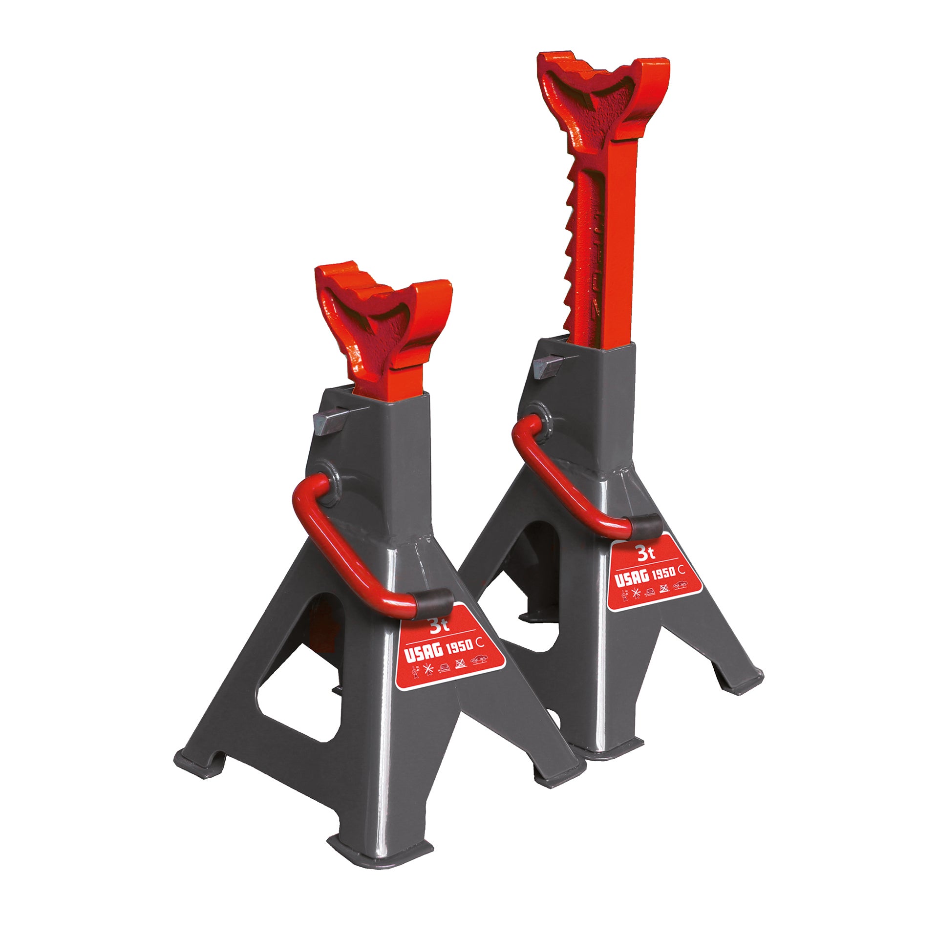 Chandelles à cliquet - 1950 C - Paire de goujons - pour voitures, caravanes, fourgons, outils de levage UTV/ATV - Usag Chandelles à cliquet - 1950 C - Paire de goujons - pour voitures, caravanes, fourgons, outils de levage UTV/ATV - Usag